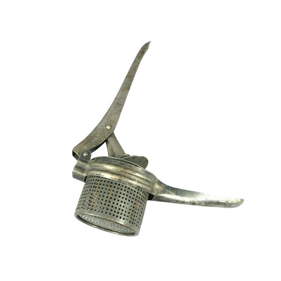 Potato Ricer Juicer Hand Press Masher Metal Primitive Vintage - Picture 5 of 12